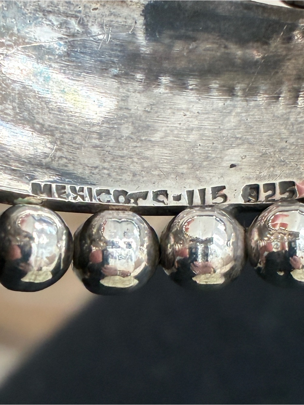 Sterling Silver Beaded Cuff Bracelet - Silver - Picture 5 of 6